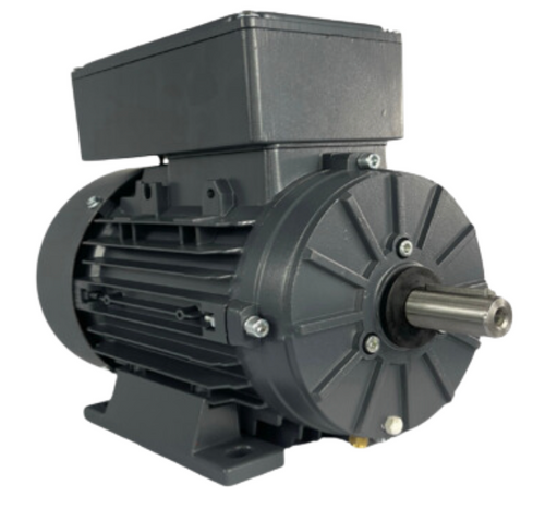 High-quality image of a .25KW 1800RPM 71 Frame 115/230V single-phase electric motor, ideal for powering various applications. This energy-efficient motor features a durable construction and easy installation. Perfect for HVAC systems, pumps, and small machinery, and overseas equipment meeting global standards.